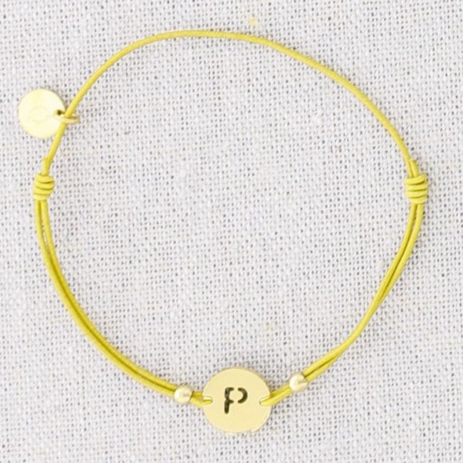 PULSERA ELÁSTICA ACERO LETRA P