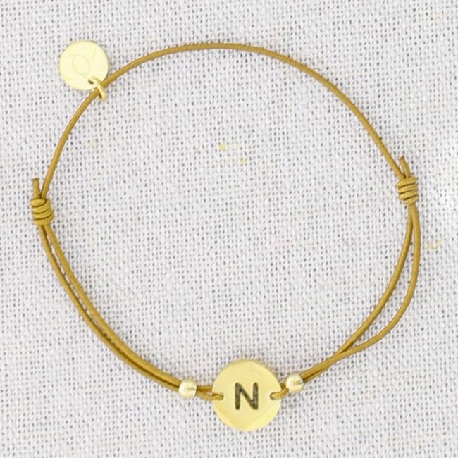 PULSERA ELÁSTICA ACERO LETRA N