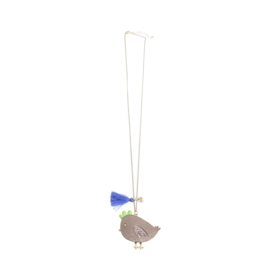 LONG NECKLACE PENDANT STAMPED METAL