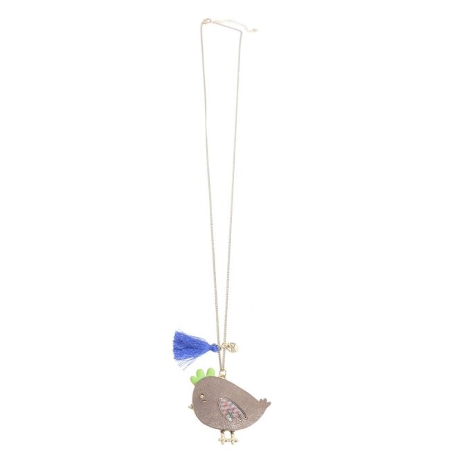 LONG NECKLACE PENDANT STAMPED METAL