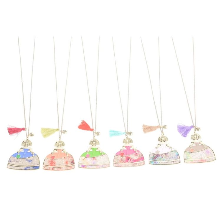 COLLAR LARGO COLG. METAL ESTAMPADO 2