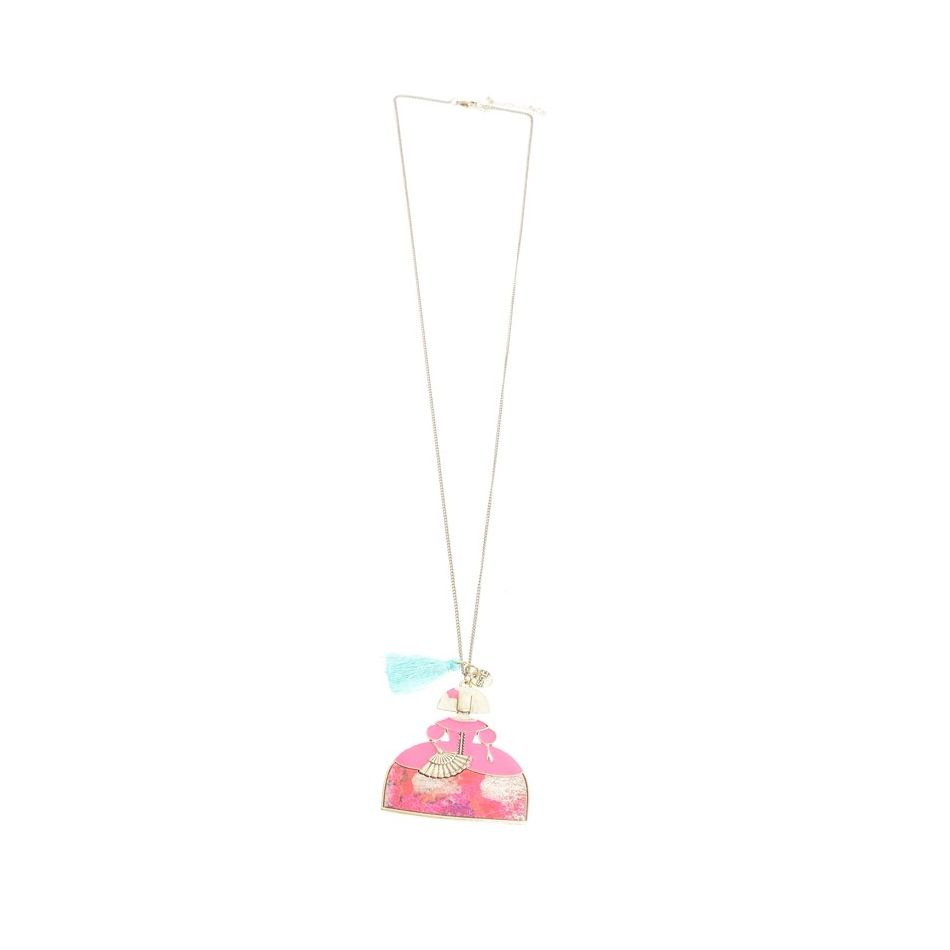 COLLAR LARGO COLG. METAL ESTAMPADO