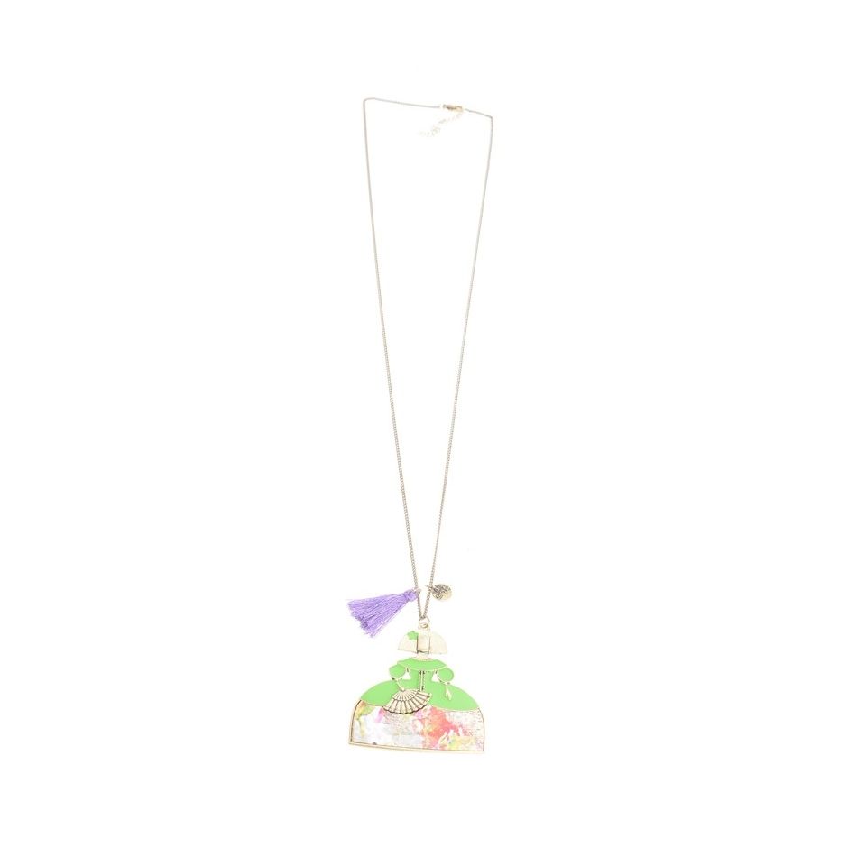 COLLAR LARGO COLG. METAL ESTAMPADO