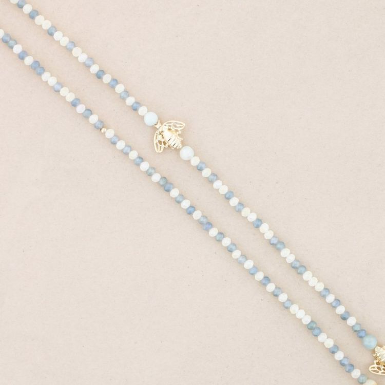 METAL INSECTS FACETED CRYSTALS LONG NECKLACE 2