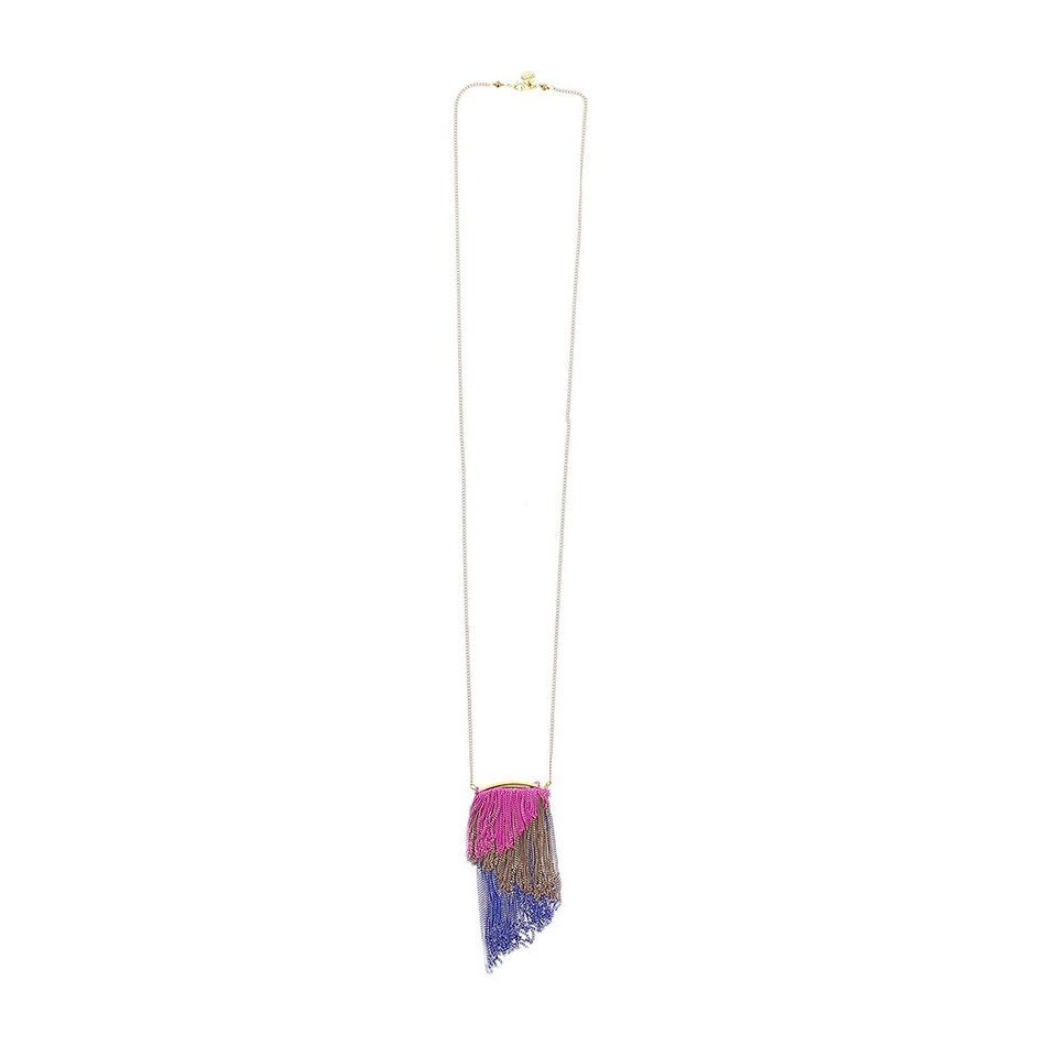 LONG NECKLACE WITH FRINGES AND CHAINS