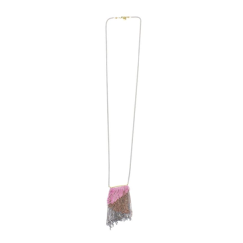 LONG NECKLACE WITH FRINGES AND CHAINS