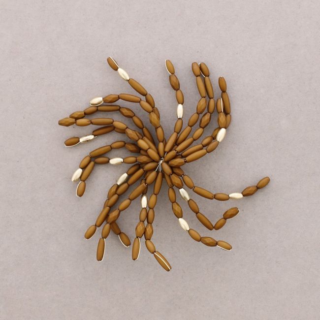 RESIN METAL BEADS BROOCH