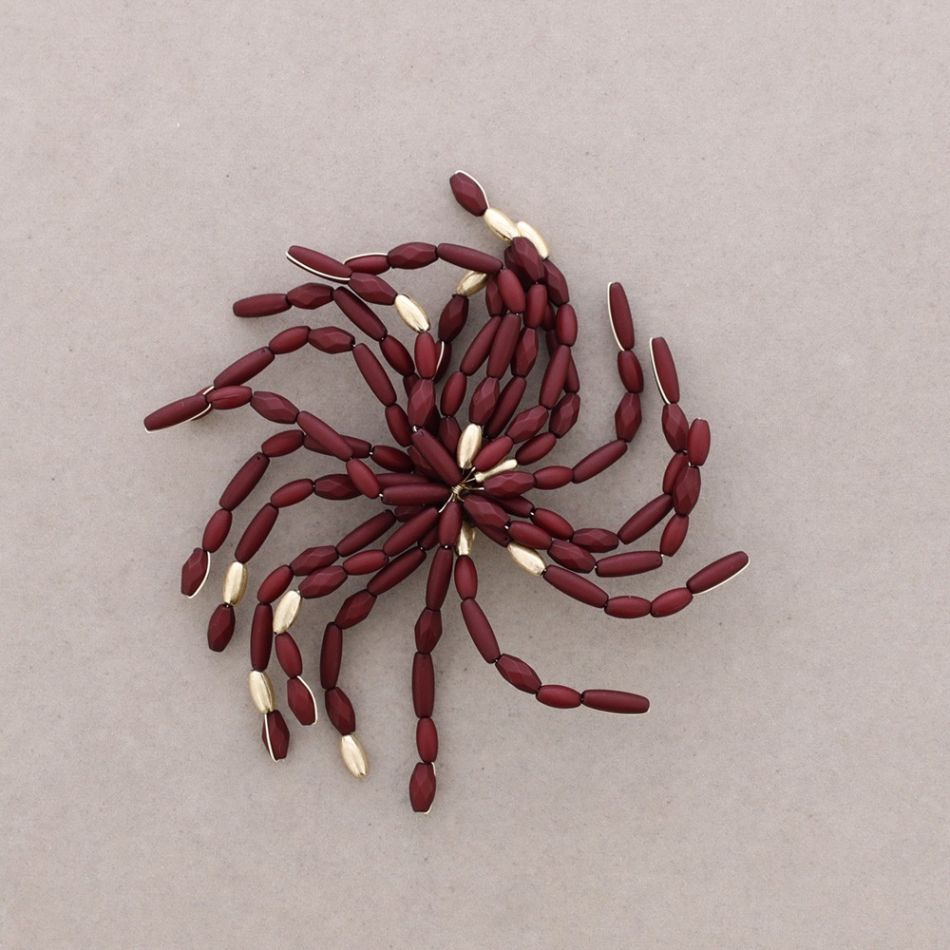 RESIN METAL BEADS BROOCH