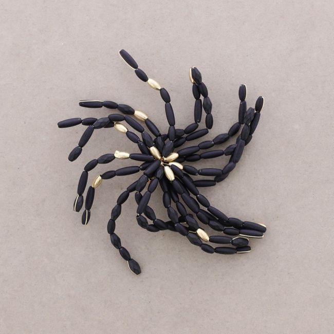 RESIN METAL BEADS BROOCH
