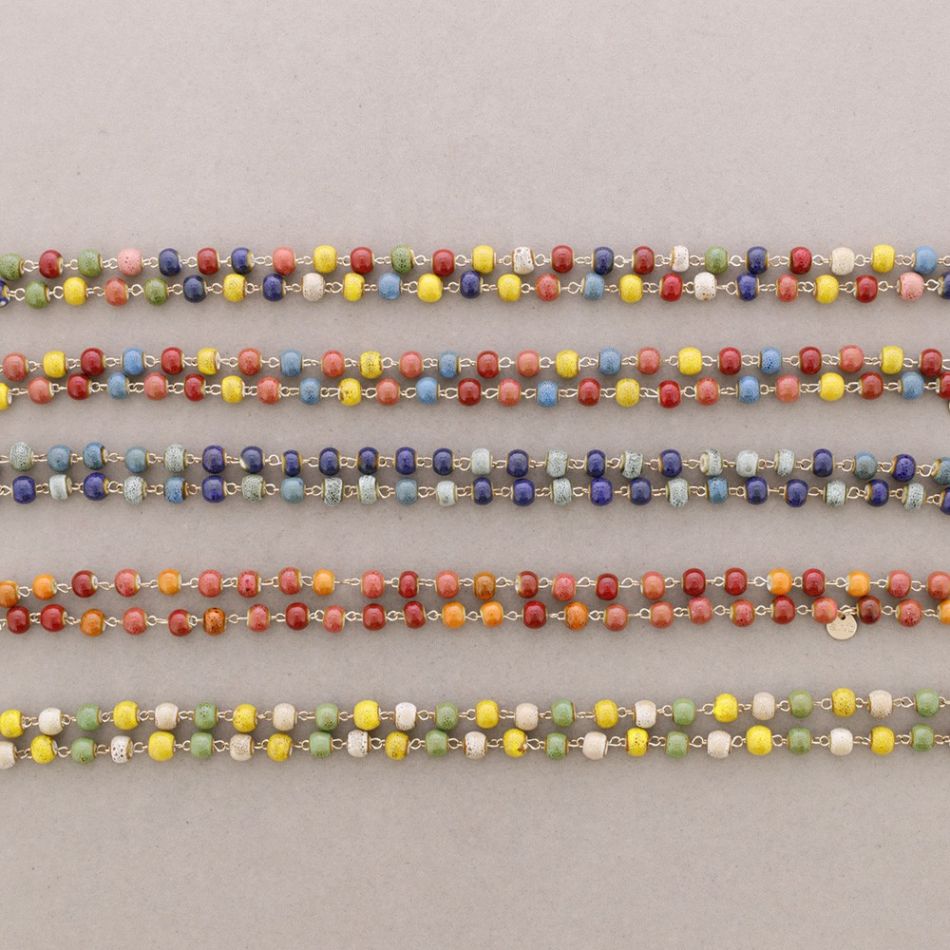 LONG NECKLACE WITH KNOT BALLS 1.2M*8MM