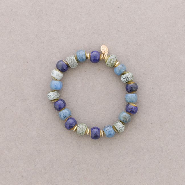 PULSERA ELÁSTICA BOLAS CERÁMICA 8MM