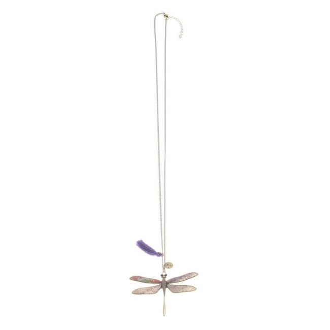 LONG NECKLACE METAL ENAMEL PENDANT