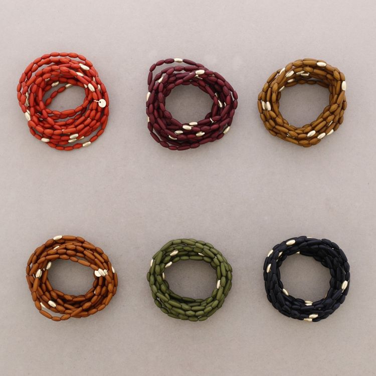 BRACELET WITH 12 STRIPS METAL RESIN BEADS 2