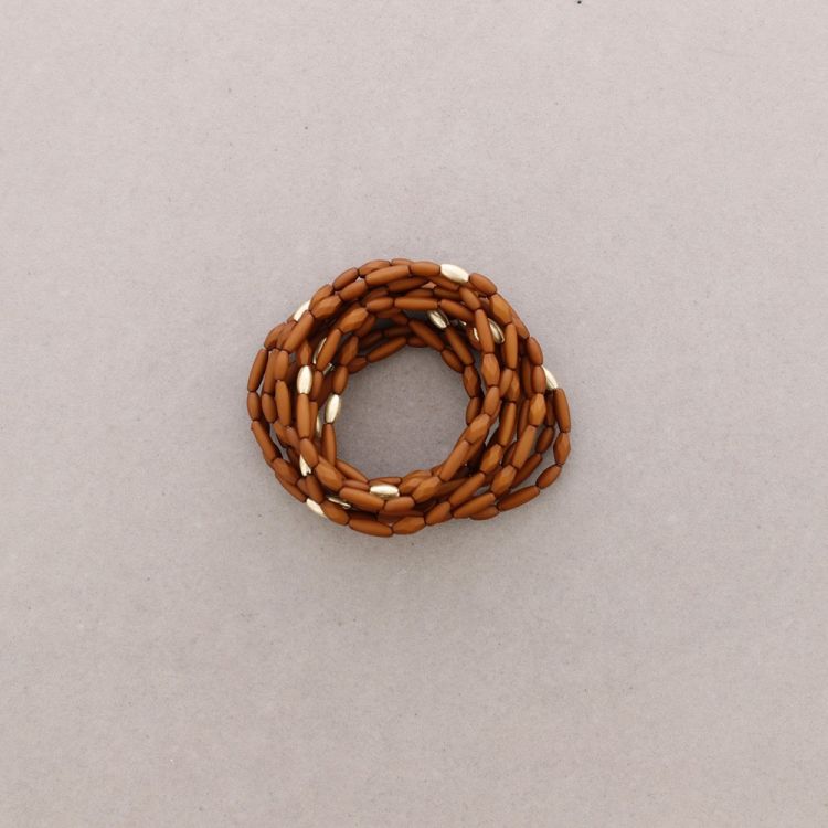 BRACELET WITH 12 STRIPS METAL RESIN BEADS