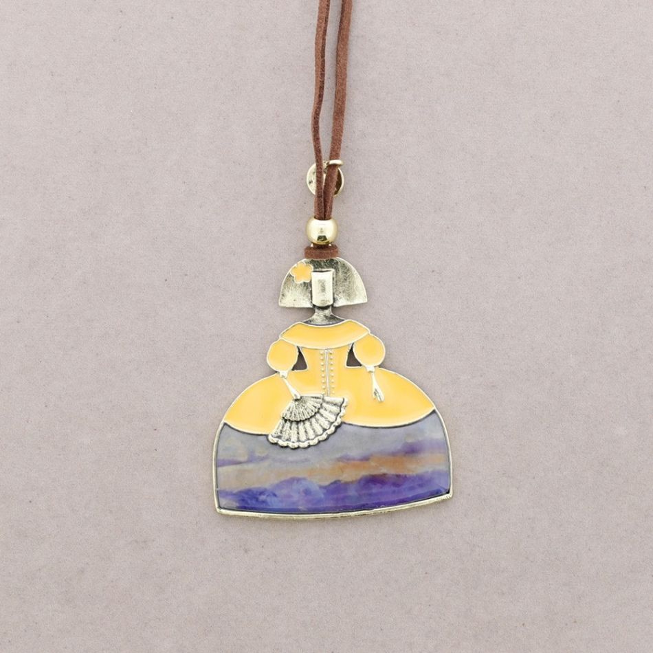 LONG PENDANT NECKLACE FOR MENINA METAL ENAMEL