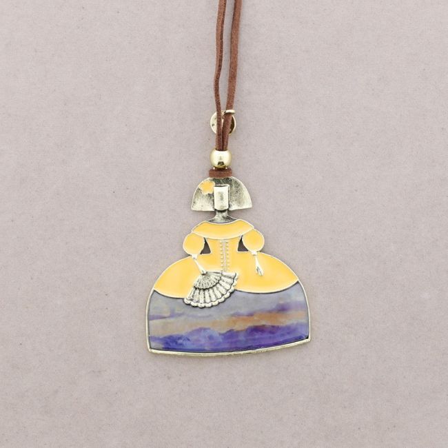 LONG PENDANT NECKLACE FOR MENINA METAL ENAMEL