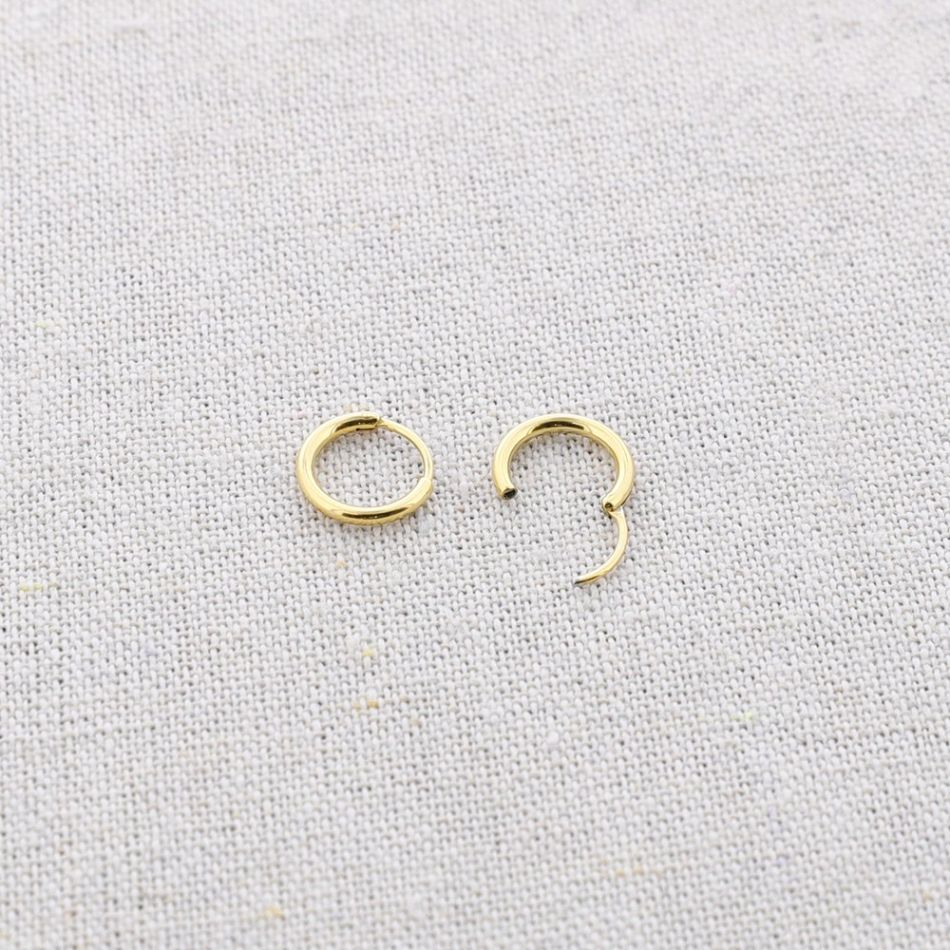 STEEL HOOP EARRINGS 11MM