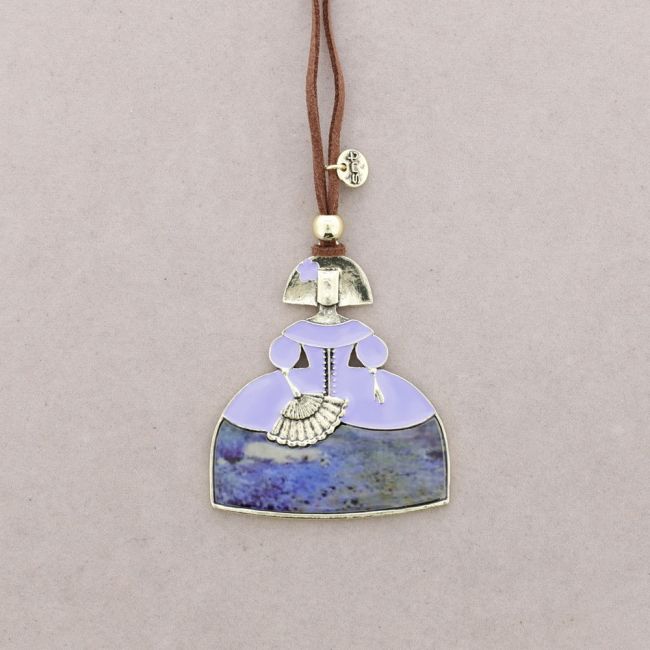 LONG PENDANT NECKLACE FOR MENINA METAL ENAMEL
