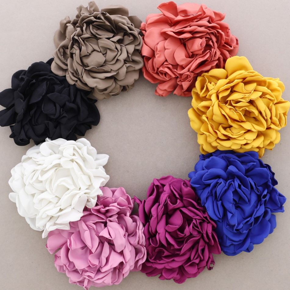 FABRIC FLOWER BROOCH 15CM