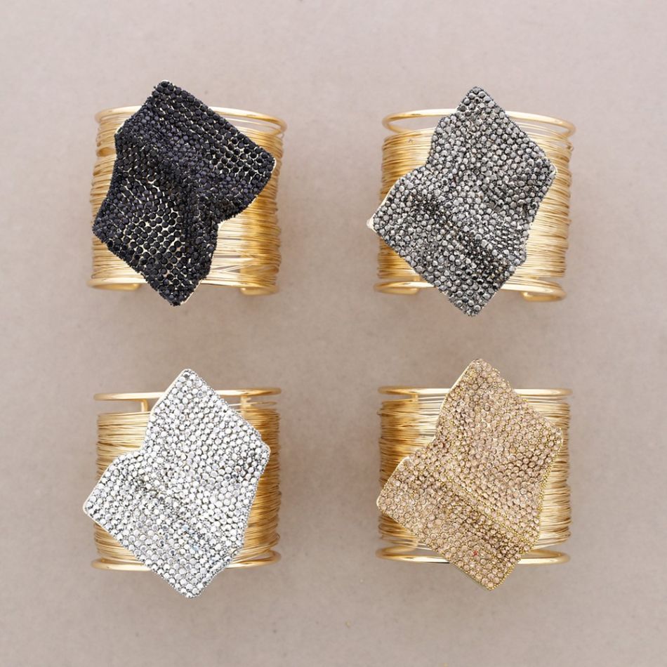 CRYSTALS ADJUSTABLE METAL BRACELET