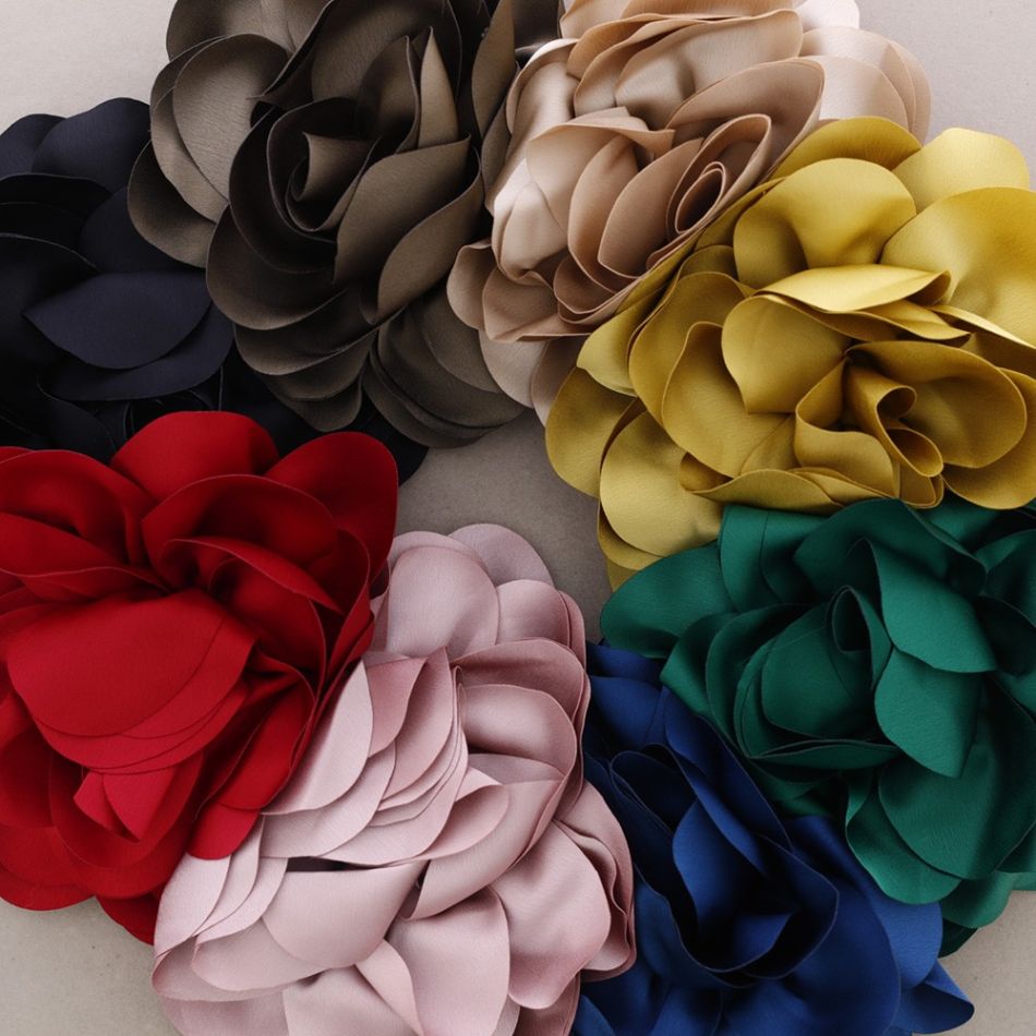 FABRIC FLOWER BROOCH 20CM