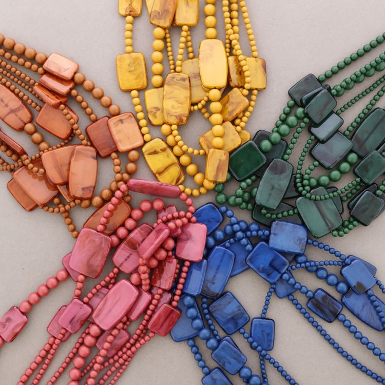 5 ROWS RESIN BEADS CHOKER 2