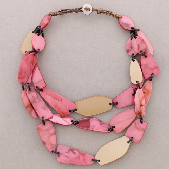 3 ROWS RESIN BEADS CHOKER