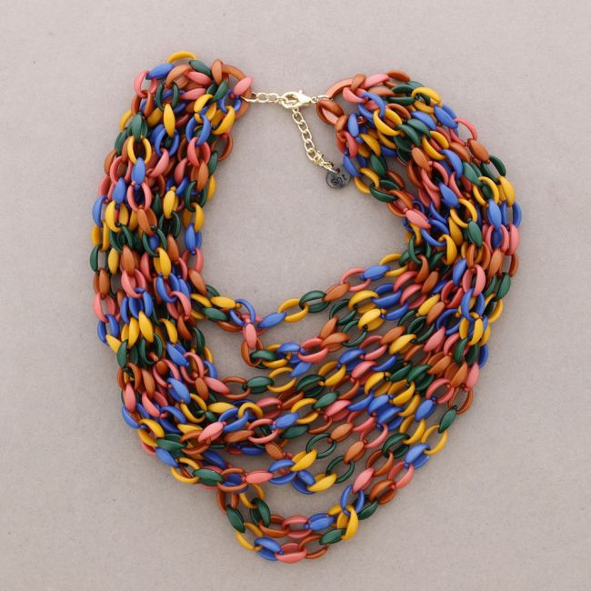 RESIN MULTI-ROW SHORT NECKLACE