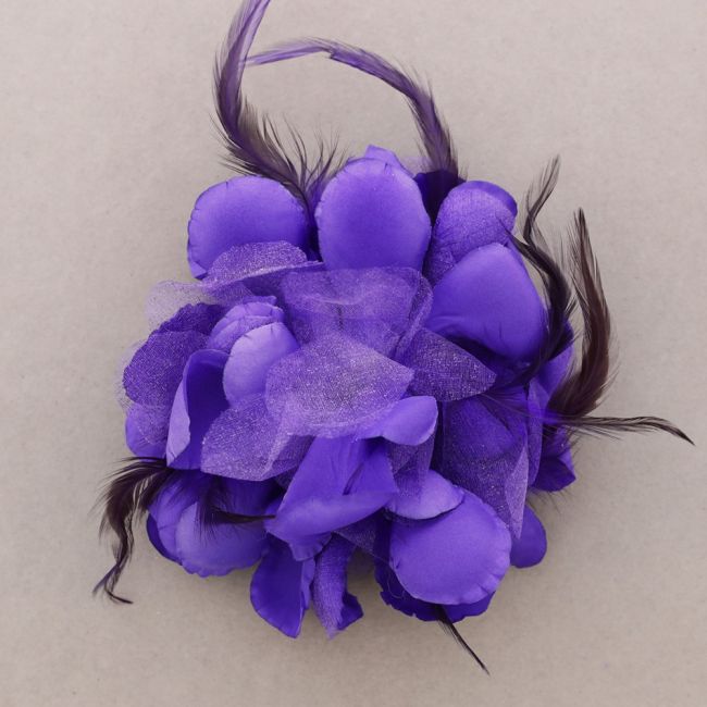 FABRIC FLOWER BROOCH 16CM