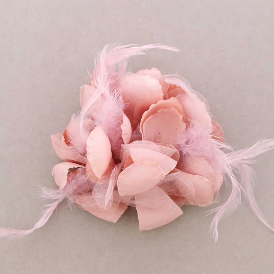 FABRIC FLOWER BROOCH 16CM