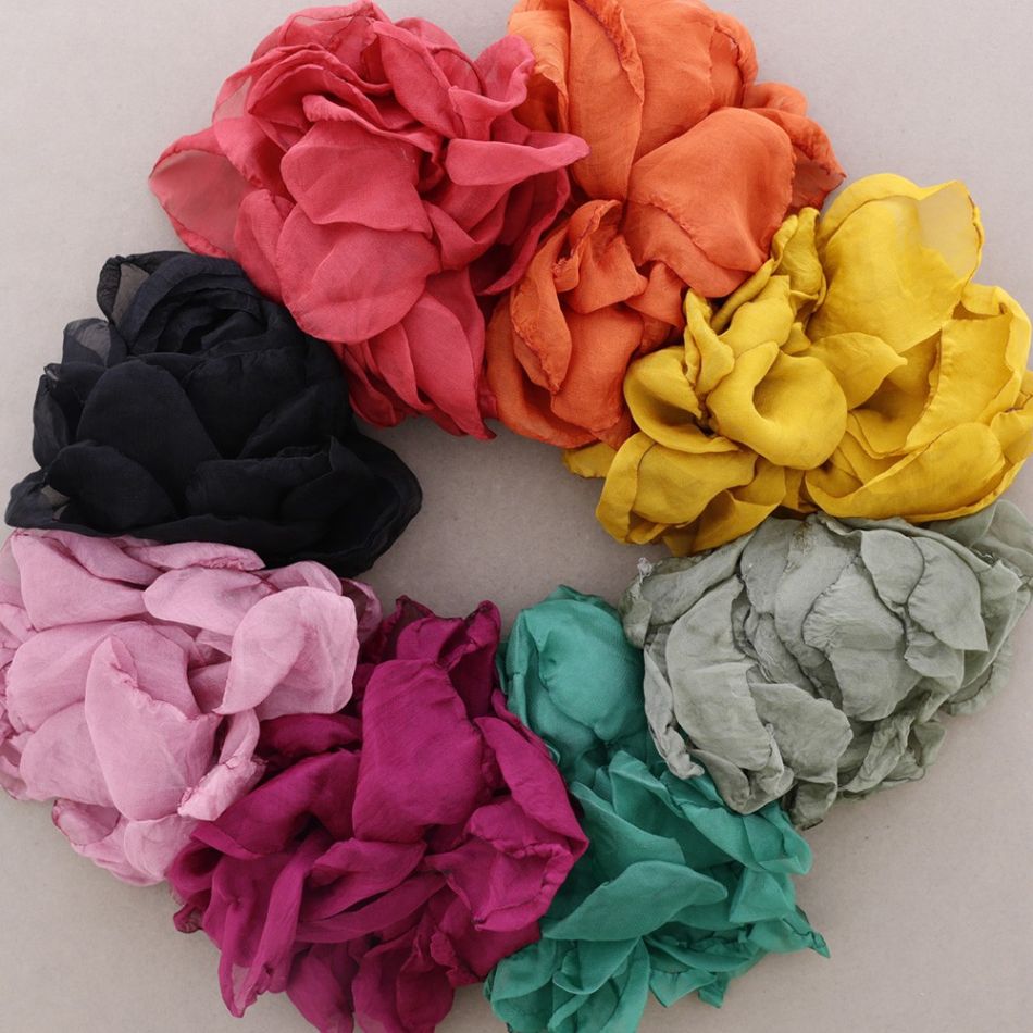FABRIC FLOWER BROOCH 19CM