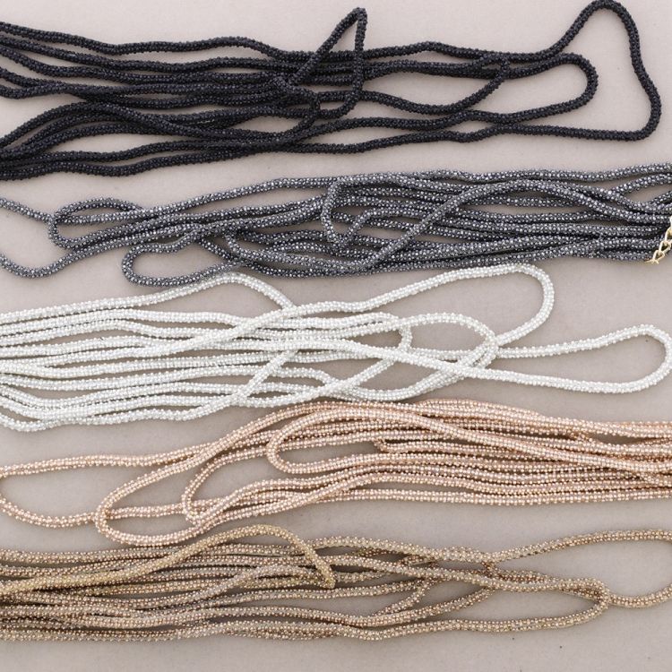 COLLAR LARGO CINCO FILAS BRILLANTES 2