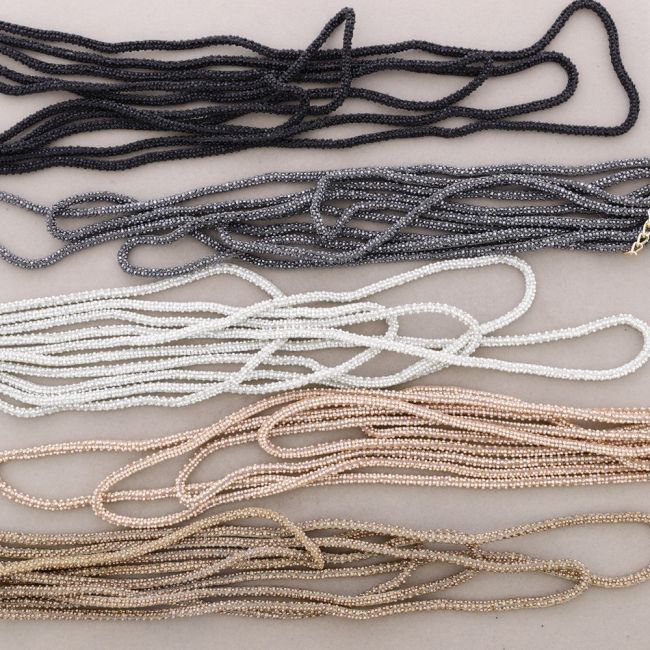 COLLAR LARGO CINCO FILAS BRILLANTES
