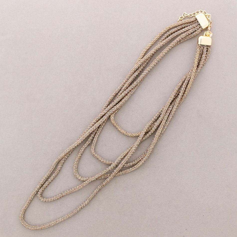 COLLAR LARGO CINCO FILAS BRILLANTES