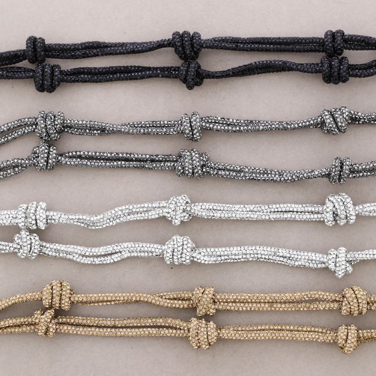 LONG NECKLACE WITH CRYSTALS DOUBLE KNOTS 2