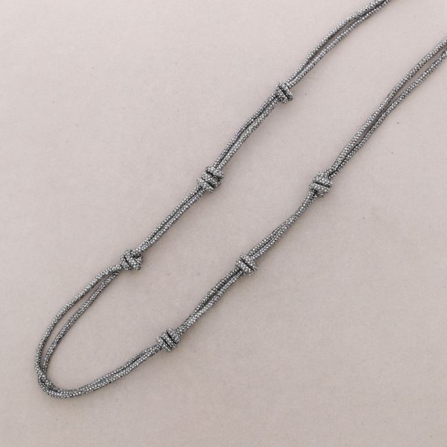 COLLAR LARGO DOBLE NUDOS BRILLANTES