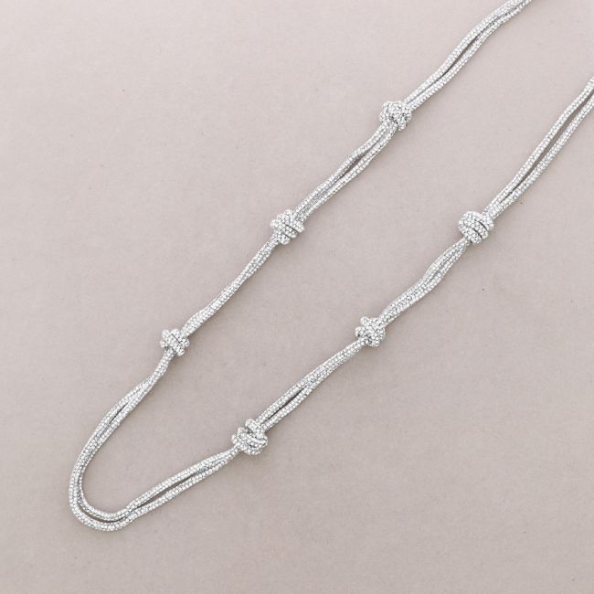COLLAR LARGO DOBLE NUDOS BRILLANTES