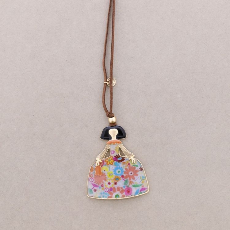 COLLAR LARGO MENINA METAL ESMALTE