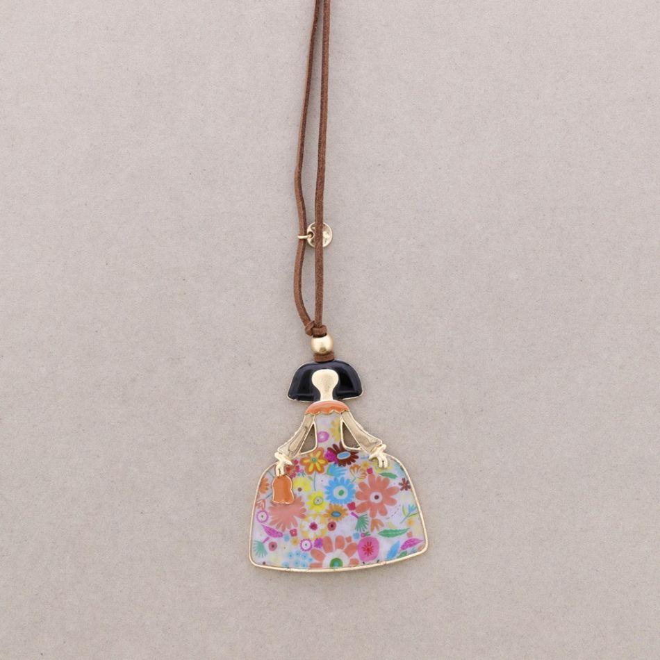 COLLAR LARGO MENINA METAL ESMALTE
