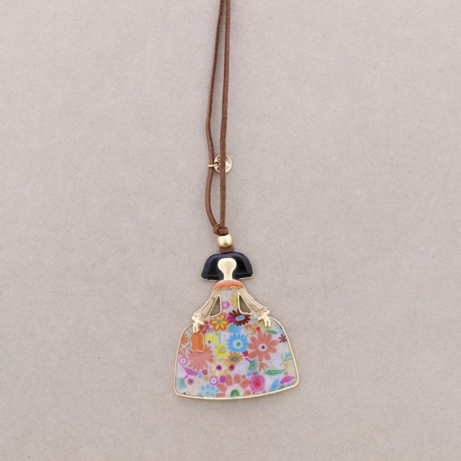 COLLAR LARGO MENINA METAL ESMALTE