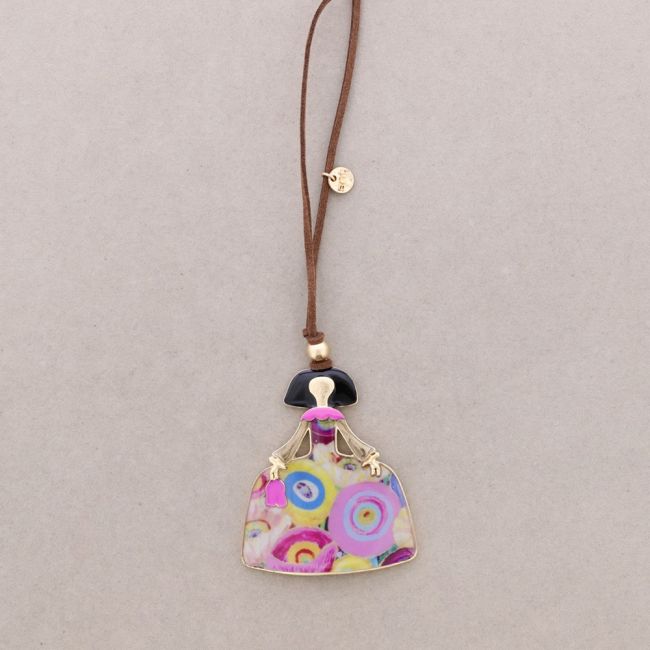 COLLAR LARGO MENINA METAL ESMALTE