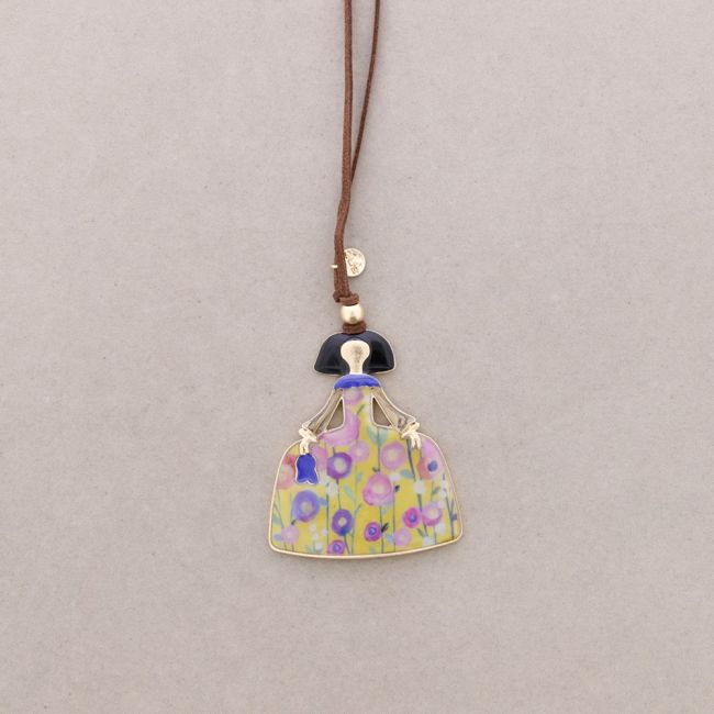 COLLAR LARGO MENINA METAL ESMALTE
