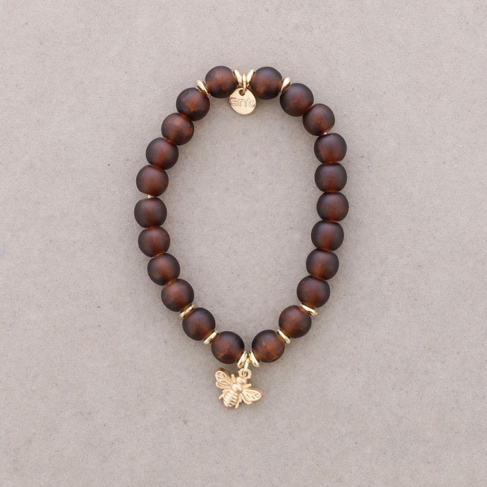 ELASTIC METAL BEE BEAD BRACELET