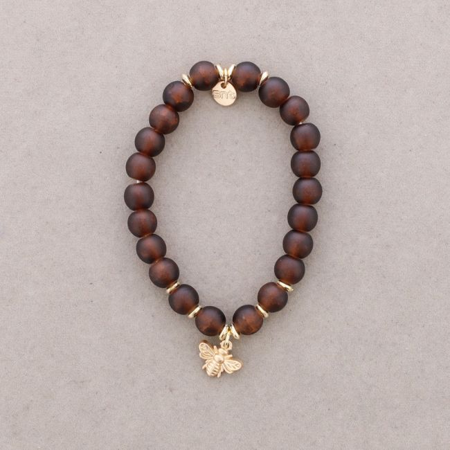 ELASTIC METAL BEE BEAD BRACELET