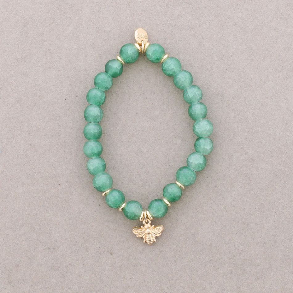ELASTIC METAL BEE BEAD BRACELET