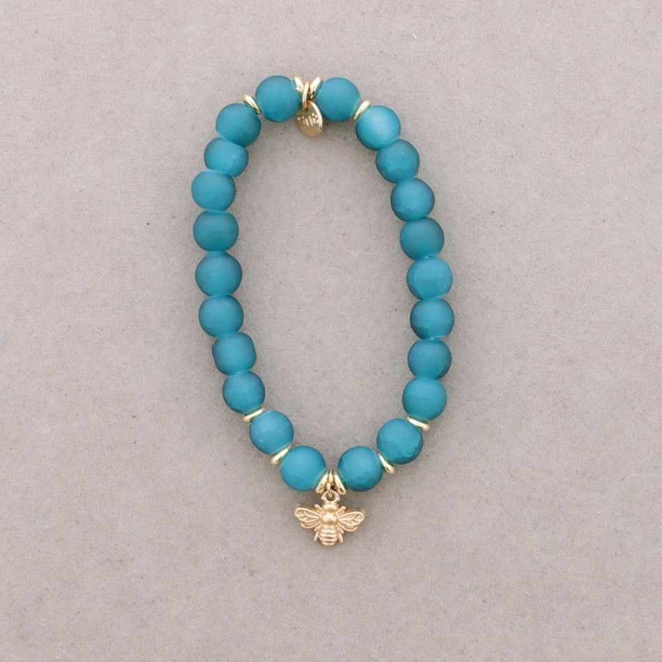 ELASTIC METAL BEE BEAD BRACELET