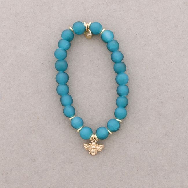 ELASTIC METAL BEE BEAD BRACELET