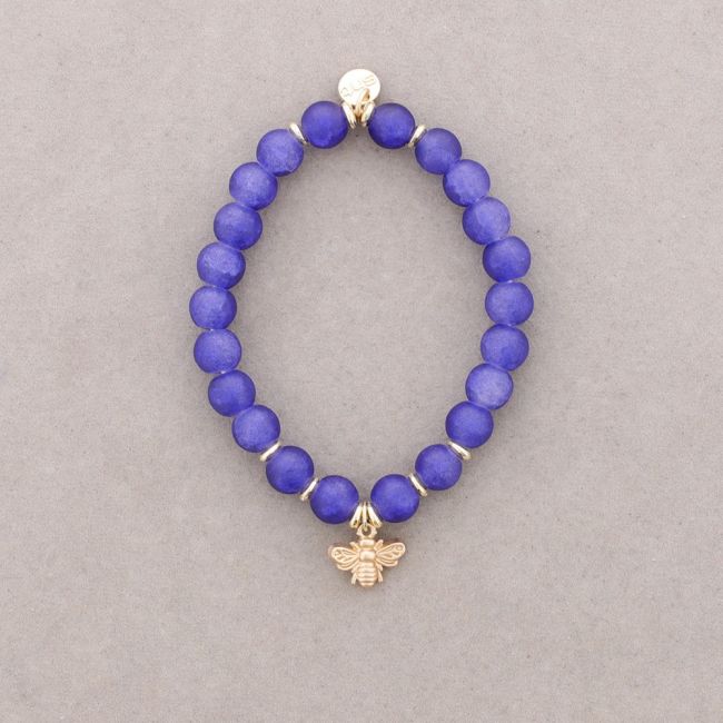 PULSERA ELASTICA CUENTAS ABEJITA METAL
