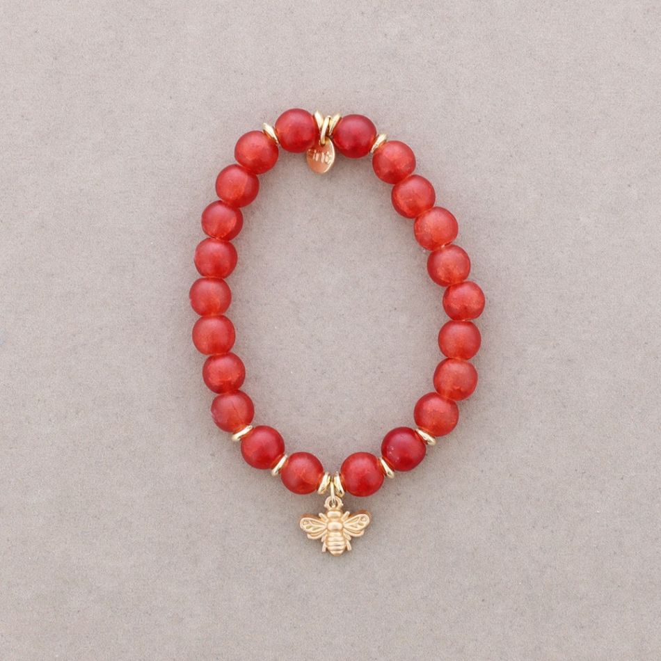 ELASTIC METAL BEE BEAD BRACELET