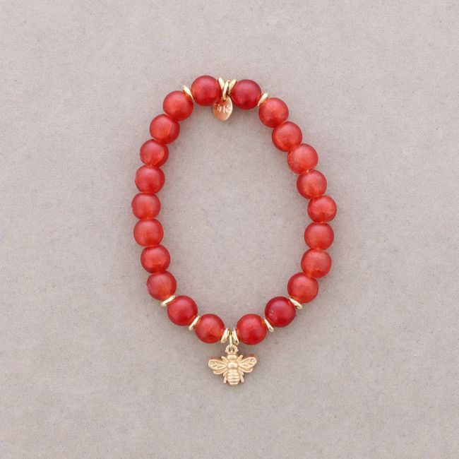 ELASTIC METAL BEE BEAD BRACELET